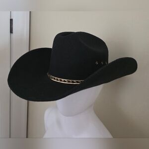 Western Express Inc. Black Woman's 22 Inch Cowboy Hat with Gold Detail